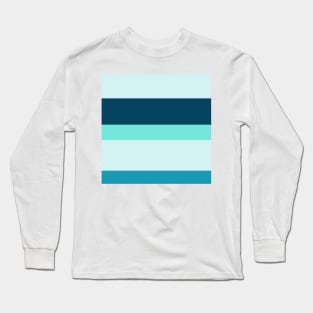 A gorgeous federation of Ice, Sky Blue, Water Blue and Midnight Green (Eagle Green) stripes. Long Sleeve T-Shirt